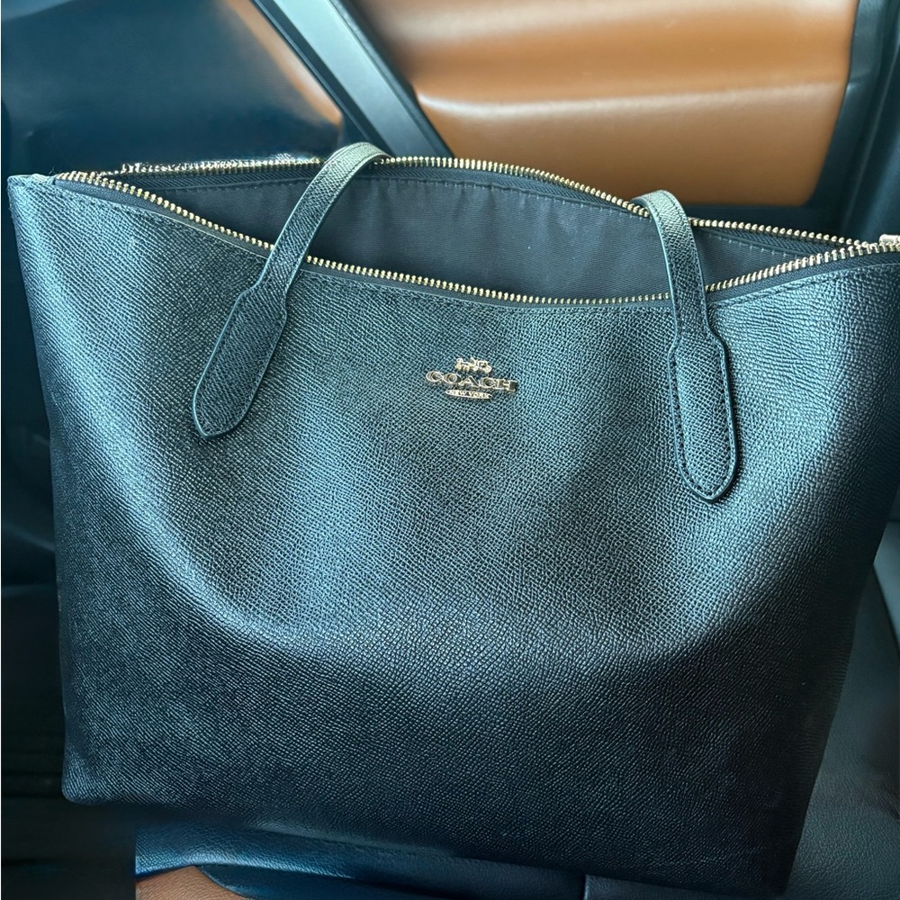 Coach Black Textured Tote Bag
